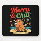 Capybara Christmas Holiday Beach Vibes Merry And C Mousepad (Vorne)