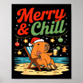 Capybara Christmas Holiday Beach Vibes Merry And C Poster (Vorne)