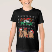 Capybara Christmas Holiday Birthday Tri-Blend Shirt (Vorderseite)