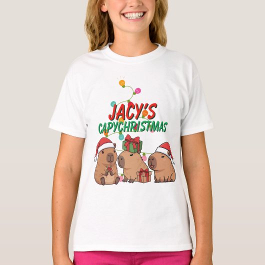 Capybara Christmas Holiday T-Shirt (Vorderseite)