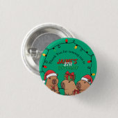 Capybara Christmas Lights Birthday Party  Button (Vorne & Hinten)