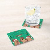 Capybara Christmas Lights Birthday Party Untersetzer (Vor Ort)