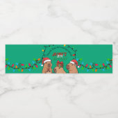 Capybara Christmas Lights Birthday Party Wasserflaschenetikett (Einzelnes Label)
