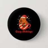 Capybara Christmas Shirt, Funny Capy Holidays  Button (Vorderseite)