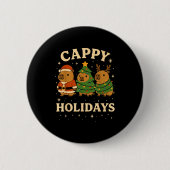 Capybara Christmas Shirt, Funny Capy Holidays  Button (Vorderseite)