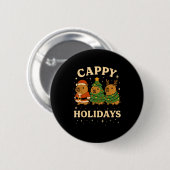 Capybara Christmas Shirt, Funny Capy Holidays Button (Vorne & Hinten)