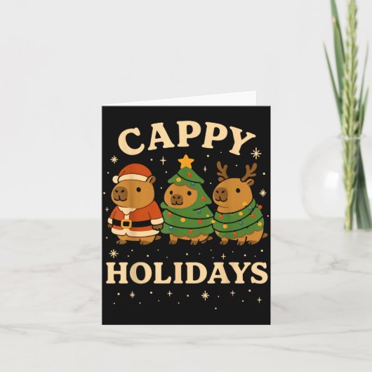 Capybara Christmas Shirt, Funny Capy Holidays Karte (Vorderseite)
