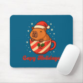 Capybara Christmas Shirt, Funny Capy Holidays Mousepad (Mit Mouse)