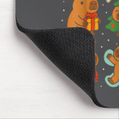 Capybara Christmas Shirt, Funny Capy Holidays Mousepad (Ecke)