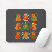 Capybara Christmas Shirt, Funny Capy Holidays Mousepad (Mit Mouse)