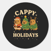 Capybara Christmas Shirt, Funny Capy Holidays Runder Aufkleber (Vorderseite)