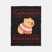 Capybara Christmas Sweater Fleecedecke (Vorderseite)