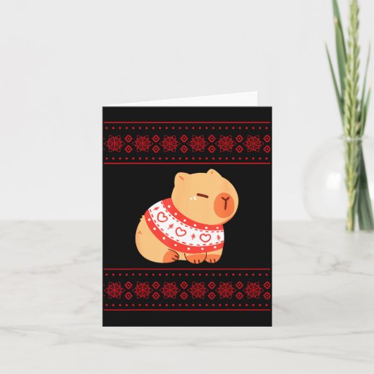 Capybara Christmas Sweater Karte (Vorderseite)