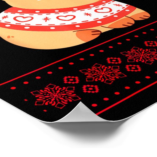 Capybara Christmas Sweater  Poster (Ecke)