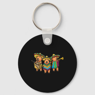 Capybara Cinco De Mayo Mexiko-Band Musiker Kinder Schlüsselanhänger