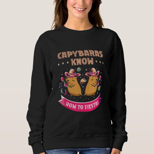 Capybara Cinco de Mayo Sombrero Mariachi Fiesta Me Sweatshirt (Vorderseite)