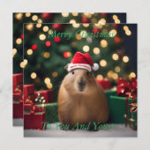 "Capybara Claus: Ein festliches Bokeh-Wunderland" (Vorne/Hinten)