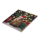"Capybara Claus: Ein festliches Bokeh-Wunderland" Fliese (Seite)