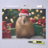 "Capybara Claus: Ein festliches Bokeh-Wunderland" Seidenpapier (Handwerk)