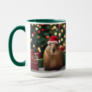 "Capybara Claus: Ein festliches Bokeh-Wunderland" Tasse