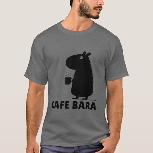 Capybara Coffee Cafe Bara Funny Capy Cute Capybara T-Shirt (Vorderseite)