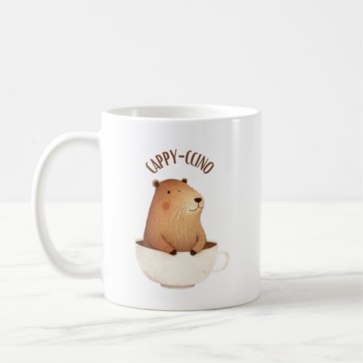 Capybara coffee Tasse, Cappyccino Kaffeetasse (Links)