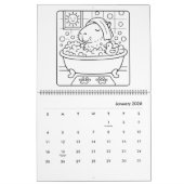 Capybara Coloring Calendar Kalender (Jan 2026)