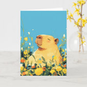 Capybara Comfort Karte (Gelbe Blume)