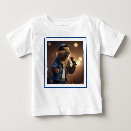 "Capybara Cowboy: Serenading the Wild West" Baby T-shirt (Vorderseite)