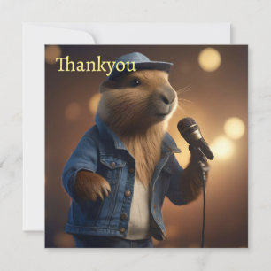 "Capybara Cowboy: Serenading the Wild West" Dankeskarte