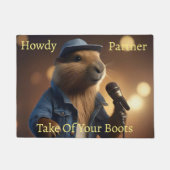 "Capybara Cowboy: Serenading the Wild West" Fußmatte (Vorderseite)