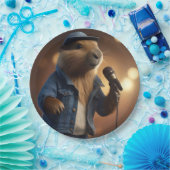 "Capybara Cowboy: Serenading the Wild West" Pappteller (Party)