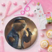 "Capybara Cowboy: Serenading the Wild West" Pappteller (Party)