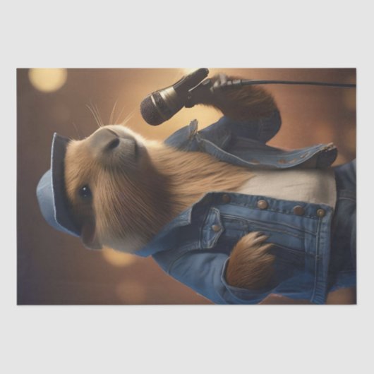 "Capybara Cowboy: Serenading the Wild West" Seidenpapier (Vorderseite)
