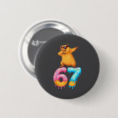 Capybara Dabbing 67 Ice Cream Drip 67 Birthday Boy Button (Vorne & Hinten)