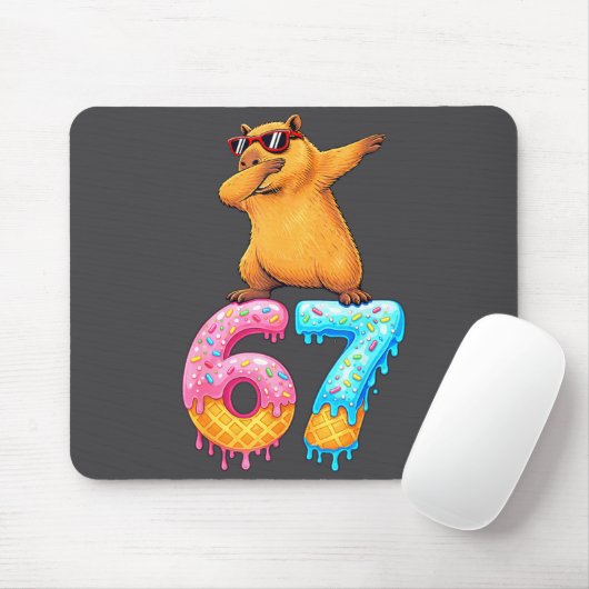 Capybara Dabbing 67 Ice Cream Drip 67 Birthday Boy Mousepad (Mit Mouse)