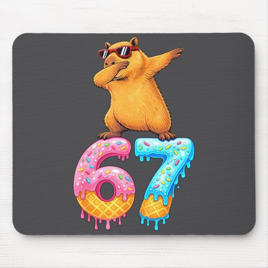 Capybara Dabbing 67 Ice Cream Drip 67 Birthday Boy Mousepad (Vorne)