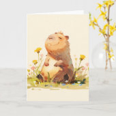 Capybara Das Leben geniessen Karte (Gelbe Blume)