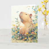 Capybara Daydream in the Meadow Karte (Gelbe Blume)