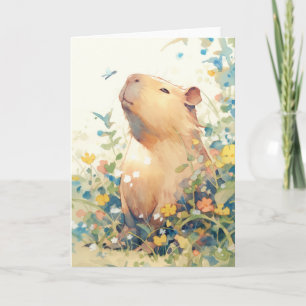 Capybara Daydream in the Meadow Karte