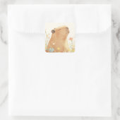 Capybara Daydreaming Quadratischer Aufkleber (Tasche)