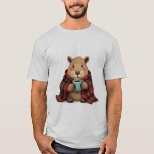 Capybara-Decke-Kaffee-Weihnachten - Tierliebhaber T-Shirt