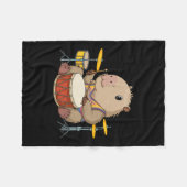 Capybara Drummer Trommeln Rodents Funny Capyb Fleecedecke (Vorderseite (Horizontal))