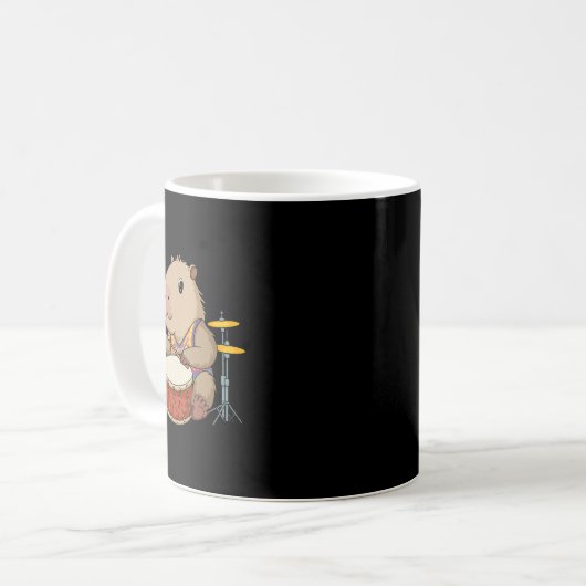 Capybara Drummer Trommeln Rodents Funny Capyb Kaffeetasse (Vorderseite Links)