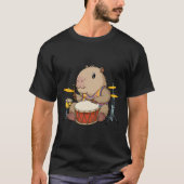 Capybara Drummer Trommeln Rodents Funny Capyb T-Shirt (Vorderseite)