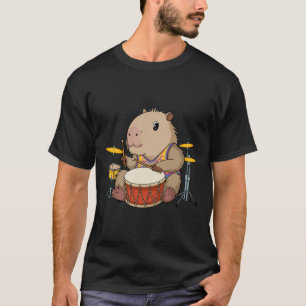 Capybara Drummer Trommeln Rodents Funny Capyb T-Shirt