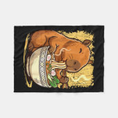 Capybara Eating Ramen Noodles Fleecedecke (Vorderseite (Horizontal))