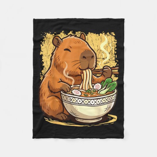 Capybara Eating Ramen Noodles Fleecedecke (Vorderseite)