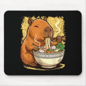 Capybara Eating Ramen Noodles Mousepad (Vorne)