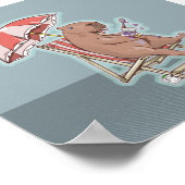 Capybara Eating Yogurt Poster (Ecke)